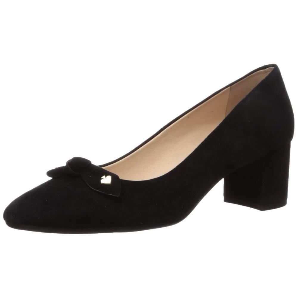 Kate Spade New York Black Benice Pumps Women's Size 7.5 M Black Block Heel Shoes - Picture 2 of 11